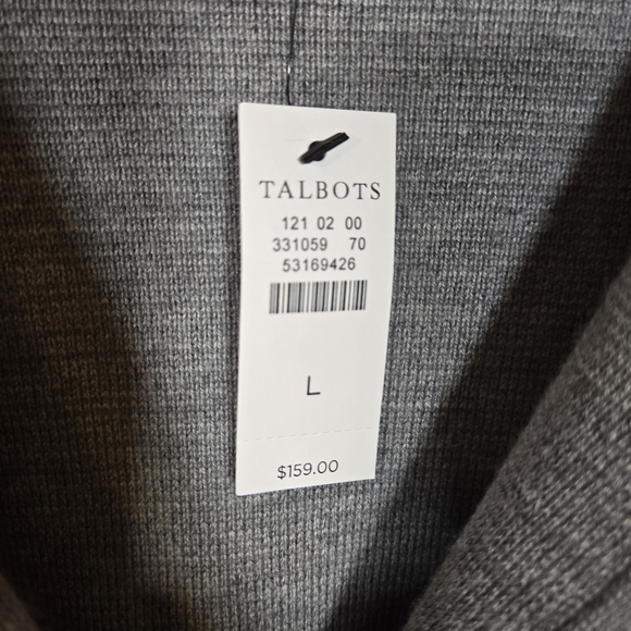 NWT Talbots Pure Merino Wool Cardigan Blazer Gray Womens Large Button Front - Picture 6 of 8